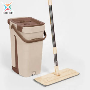 Oxihom C8049 Alat Pel Lantai dengan Pencuci dan Pengering Mop Gratis 2 Kain