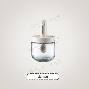 Condiment Container Glass Spice Seasoning Jars with Retractable Spoon