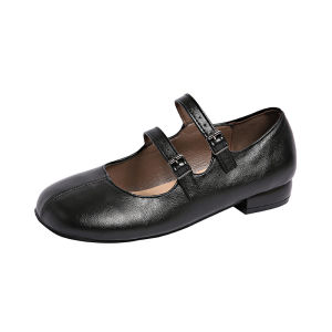 Free Shipping 2026 Autumn New Collection: WomenS Flat Comfortable Round-Toe Low-Cut Shoes With Double Buckle Straps And A College Style Featuring An Inner Height-Increasing Design