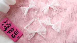 White Ribbon Bowknot Neckband Choker Necklace Temperament Sweet Neck Chain Women Clavicle Chain Necklace