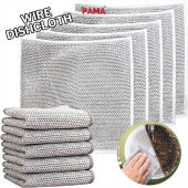 Ecoplanet COD#10pcs Cleaning Steel Wool Wire Dishwashing Rags Rust Removal Cleaning Cloth Kitchen Magic Dishwashing Towe
