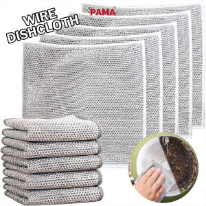 Ecoplanet COD#10pcs Cleaning Steel Wool Wire Dishwashing Rags Rust Removal Cleaning Cloth Kitchen Magic Dishwashing Towe