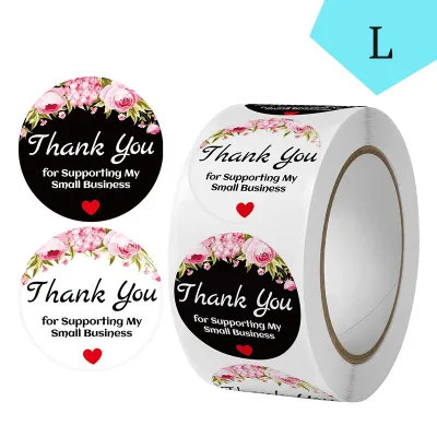 500 PCS Thank You Stickers Adhesive Flora Labels Kraft Paper Water Resistance Sealing Stationary 小型谢谢贴纸