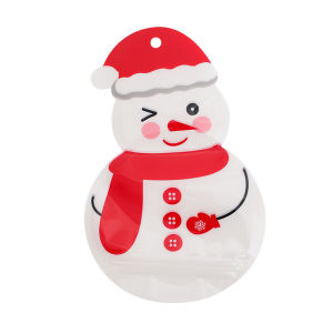 20Pcs Christmas Plastic Candy Storage Bags Xmas Gift Bags Wedding Party Holiday Organizer Cake Cookie Packaging Bags