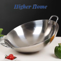Higher Home Thickened Stainless Steel Wok For Gas Stovetop And Induction Cooker 9inch/10inch/11inch. 