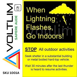 SS 555 Lightning Protection System (LPS) Warning Aluminum Metal Sign 1.2mm Thick A4 297mm x 210mm SKU 1001A