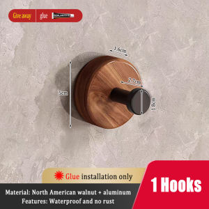 MEIDOO North American Black Walnut Small Mildew Resistant Bathroom Hooks
