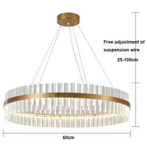 Casino Lobby Luxury Decorative Pendant Lamp Hotel Restaurant Light Oval Circular Crystal Hanging Chandelier