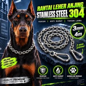 【COD】Pet Dog Choke Chain Collar Stainless Steel Thick Training Durable Dog Chain Adjustable Metal Silver Pet Collar Walking Leash HEAVY DUTY Dog Chain Leash Anti Chew Metal Training Leads for Large Dog