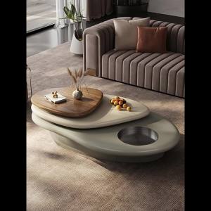 Small sized pebble coffee table Italian minimalist living room home designer style alien modern minimalist rotating coffee table