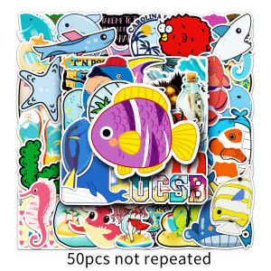 100PCS Cartoon Marine Organism Cute Ocean Animal Sticker Luggage Phone Laptop Decoration DIY Sticker
