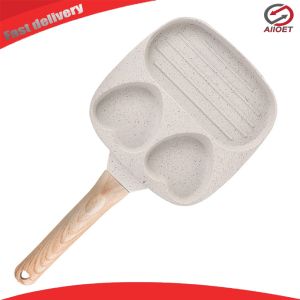 【Alloet】 Nonstick Eggs Frying Pan with Ergonomic Handle Durable Nonstick Coating Suitable for Gas and Induction Cooking