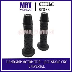promo Handgrip grip ulir handgrip motor variasi + jalu stang cnc hitam-crome universal bisa semua motor