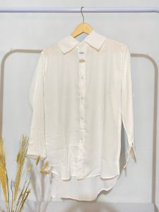 Kemeja Fairy Tale Wanita Atasan Kasual Basic Polos Lengan Panjang Trendy - Blouse Casual Wanita Warna Cerah - Kemeja Pink Fanta