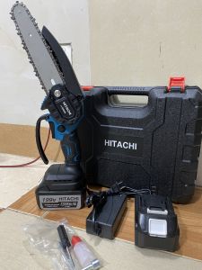 Máy cưa xích 199V máy cưa xích cầm tay mini Lam xích dài 18cm lõi đồng 100% pin 10 cell