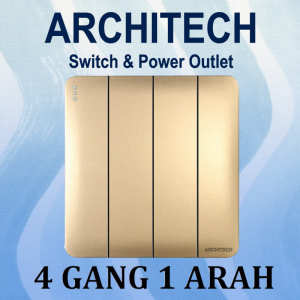 ARCHITECH INFINITY A63-K04B GOLD Sakelar/CETEKAN Lampu 4 Gang 2 Arah