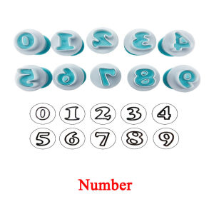 Mi.more 26Pcs Cetakan Huruf Plunger Huruf Besar/kecil Dan 10 Pcs Angka Alat Kue Pemotong Kue Fondant Cetakan Kue