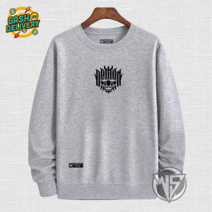 Crewneck Sweater Pria Keren Brand Local Bandung Bahan Katun Fleece Tebal dan Lembut Best Seller [COD] Crunek Suiter Cowok/Cewek Warna Hitam Ukuran Jumbo Size M L XL XXL Motif DEMON