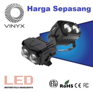 Lampu Tembak Sorot LED Laser Gun Vinyx MT27 Lasergun D2 MT 27 Motor Mobil Dual CSP Warna Putih Kuning Flash Strobo