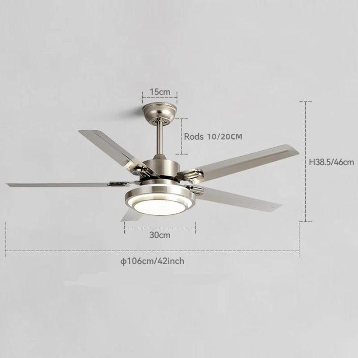 Factory Wholesale Nordic Modern Simple Stainless Steel Ceiling Fan