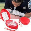 1 Pocket one-way breathing CPR Mask in hard case with instruction manual Resuscitation Face Shield First Aid Kit Emergency. 
