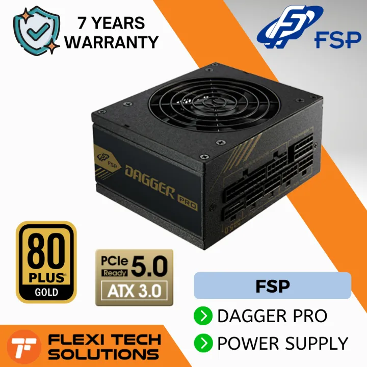 Flexi Tech FSP Dagger Pro 850w / 650w Pro 80 Plus Gold SFX Full Modular PSU Power Supply PCIE 5.0 - Black & White