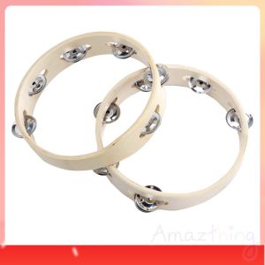 Amazthing Wooden 8 inch Handheld Tambourine Ring |Alat Muzik Percussion Instrument