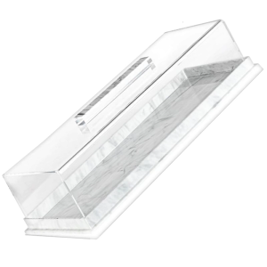 Clear Rectangular Dessert Stand With Detachable Cover For Party Serving Cake Tray Preservation Stand