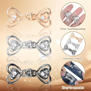JS SHOP 1pcs Love Waist Button Nail Free Seam Free Button Waist Adjustable Detachable Tightener for Pants Skirts Sleeves Sweaters