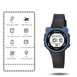 C16 Girls And Boys Cute Meow Star Watches Kids Childrens Junior High School Waterproof Alarm Clock Electronic Watch