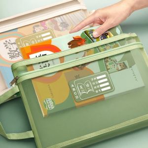 SEBSEQUENCE SPECIOUS61SE6 A4 ถุงเก็บเครื่องเขียน จุได้มาก แบบสองชั้น ถุงซิปตาข่าย โปร่งใสโปร่งใส แฟ้มโฟลเดอร์