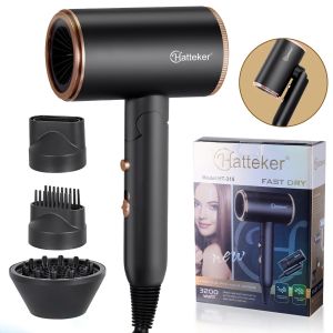Hatteker 3200W Foldable EU Hair Dryer Electric High-Power Household with 2 Wind Temperature Settings And Negative Ion Hair Care2026