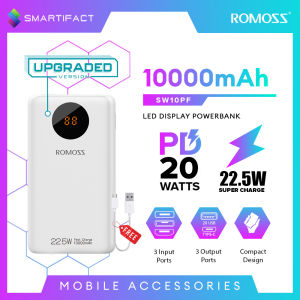 Romoss SW10PF 10000mAh Powerbank 22.5W PD 3 input and 3 output Fast Charging Power Bank