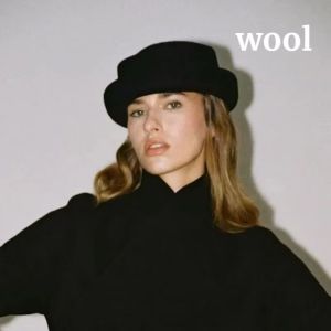 CHLOCH 100% len Mũ cao cho phụ nữ Có thể điều chỉnh Thanh lịch Mũ Fedora Hợp thời trang Quyến rũ Mũ beret thời trang Mùa đông