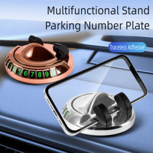 GORGE Multifunctional Dashboard Car Phone Holder Navigation Support 2 in 1 Temporary Parking Number Plate Universal Phone Bracket for Car Use