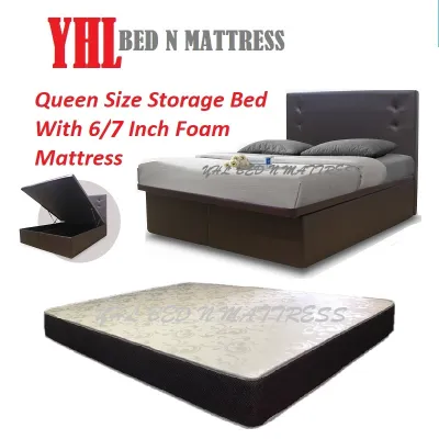 YHL Queen Size Storage Bed With Foam / Spring Mattress