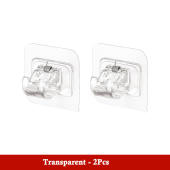 2PCS Curtain Rod Shelf Bracket / Nail-Free Adjustable Holders / Self Adhesive Wall Hooks
