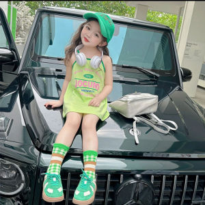 LS Show Girls Dress Fashionable Style Colorful Candy Color Slip Dress Summer Little Girls Dress