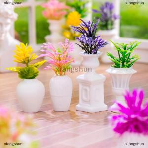 [COD] xiangshun 1:12 Dollhouse Miniature Flowerpot Potted Plants Bonsai Model Garden Decor Toy Micro Landscape Doll House Accessories