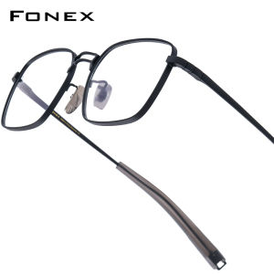 FONEX Titanium Glasses Frame Men Brand Design Square Eyeglasses Business Ultralight Japanese Full-Rim High-Quality Custom Optical Eyewear DRX-8827