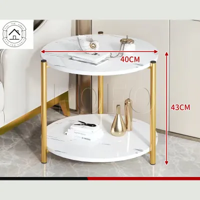/Square Sofa Side Table Coffee Desk Bedside Double layer Storage Modern Design Tea Table