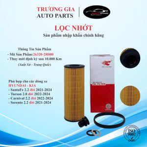 [ZYC] Lọc nhớt (bản dầu) xe KIA Carnival 2022-2025  Sorento 2021-2025 và Hyundai SantaFe 2022-2025  Tucson 2022-2025 (Mã: 26320-2R000)