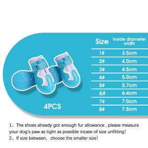 TRUELOVE Pet Shoes Waterproof Dog Boots Breathable Paw Protector 4PCS with Anti Slip Sole with Reflective Straps Durable for Dog