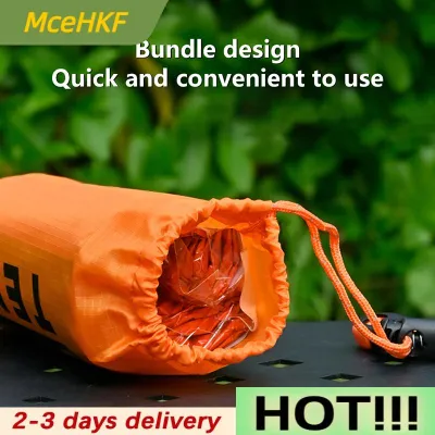 MceHKF Outdoor Insulated Emergency Tent Waterproof Emergency Life Saving Insulated Tent Includes Life Whistle Ripstop TentPouch