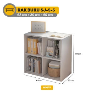 Rak Buku Kayu Minimalis 8 Kotak Lemari Buku Bahan Kayu Rak Penyimpanan Serbaguna SJ-6