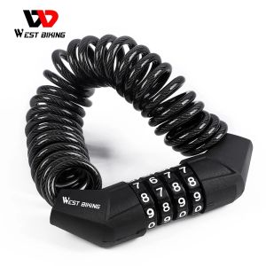 WEST BIKING Bicycle Lock Anti-theft Bike Password Lock Cable Helmet Lock Chain Backpack Cycling Lock Bike Accessories