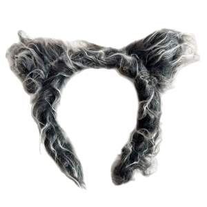 Realistic Gray Animal Ear Hairband Elastic Design For Role Play And Daily Wear Photo Props