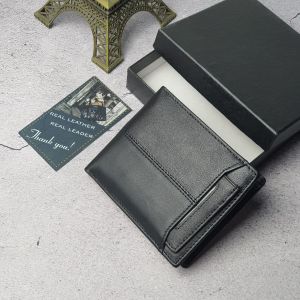 [Da thật] Ví nam đứng/ngang da bò thật có ngăn thẻ rời WS236LD (Đen) - 100% da bò thật BH 3 năm