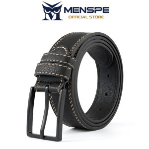 MENSPE Fashion Men’s Belt Business Leisure Belt 120CM Pin Buckle Belt Soft Second-layer Cowhide Waistband Youth Sports Pant Belt Stylish Simple Nice Waistband Durable Belt