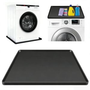 UNDATA Leak-Proof Washing Machine Drain Pan Raised Edge Anti Slip Water Dispenser Mat Universal Flexible Floor Protector Coffee Machine